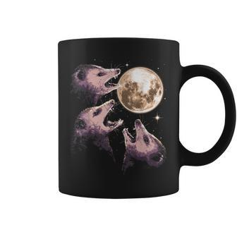 Three Opossums Howling At The Moon Possum 3 Opossum Coffee Mug | Mazezy