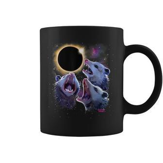 Three Opossums Howling At Total Eclipse 2024 Possum Coffee Mug - Thegiftio UK