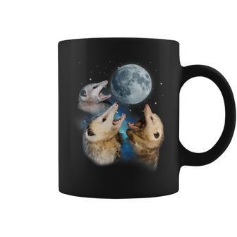 Three Possum Howling At Moon Opossum Lovers Costume Coffee Mug | Mazezy