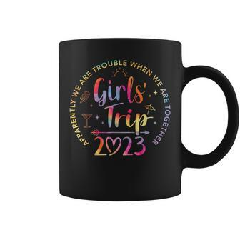 Tie Dye Girls Trip 2023 Trouble When We Are Together Coffee Mug - Seseable