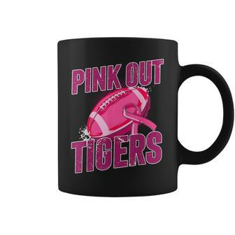 Tigers Pink Out Football Tackle Breast Cancer Coffee Mug - Seseable