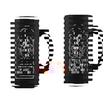 Till Death Do Us Party Skeleton Retro Groovy Bachelorette Coffee Mug | Seseable CA