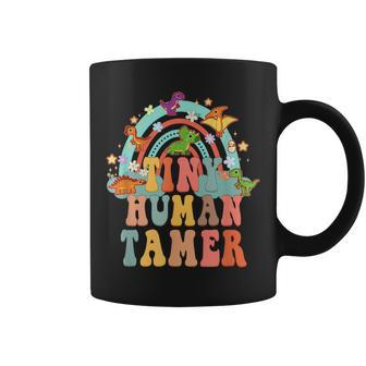 Tiny Human Tamer Groovy Rainbow Daycare Provider Teacher Coffee Mug | Mazezy