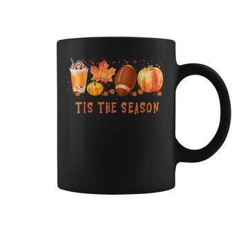 Tis' The Season Leopard Pumpkin Football Halloween Fall Halloween Coffee Mug | Mazezy