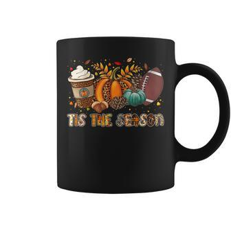 Tis The Season Pumpkin Spice Football Halloween Thanksgiving Halloween Coffee Mug | Mazezy