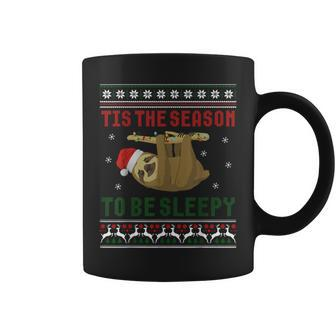 Tis The Season To Be Sleepy Cute Sloth Christmas Ugly Coffee Mug | Mazezy AU