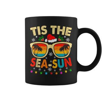 Tis The Sea Sun Santa Beach Summer Christmas In July Summer Coffee Mug - Seseable
