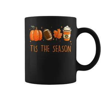 Tis The Season Autumn Football Pumpkin Leaves Funny Boy Girl Coffee Mug - Thegiftio UK