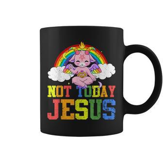 Today Not Jesus Cute Baphomet Lbgt Satan Goat Gay Pride Coffee Mug | Mazezy