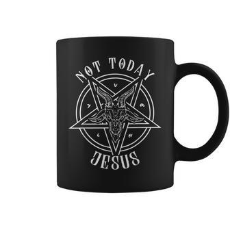 Today Not Jesus Satan Goat Satanic Satanism Coffee Mug - Monsterry