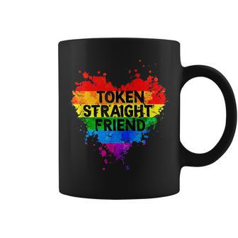 Token Straight Friend Rainbow Colors Heart Gay Pride Lgbtq Coffee Mug | Mazezy