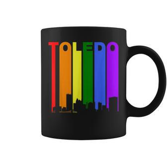 Toledo Ohio Lgbtq Gay Pride Rainbow Skyline Coffee Mug | Mazezy