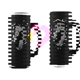 Torn Cloth Flamingo Face Torn Hole Heart Flamingo Face Coffee Mug | Mazezy