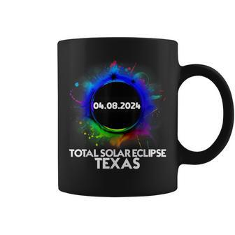 Total Solar Eclipse Texas 2024 Colorful American Totality Coffee Mug - Seseable