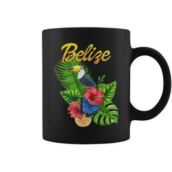 Toucan Bird Tropical Flowers Belize Travel Souvenir Coffee Mug - Seseable
