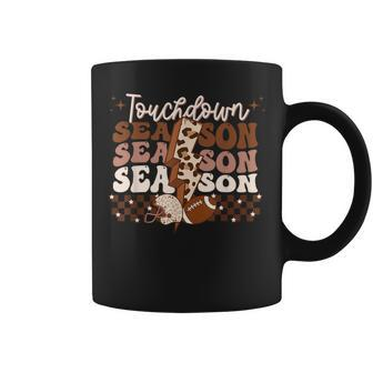 Touchdown Season Leopard Lightning Football Retro Autumn Coffee Mug - Monsterry CA