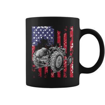Tractor American Flag Patriotic Farming Coffee Mug | Mazezy