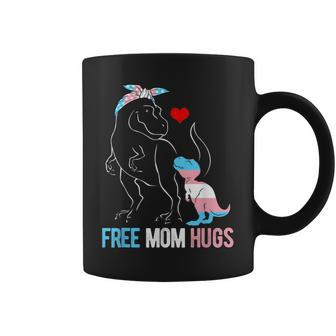Trans Free Mom Hugs Dinosaur Rex Mama Transgender Pride Coffee Mug | Mazezy