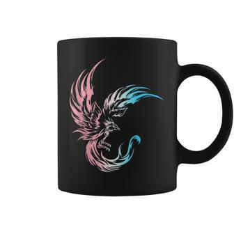 Trans Pride Transgender Phoenix Flames Fire Mythical Bird Coffee Mug | Mazezy