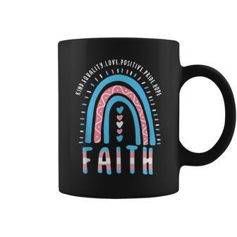 Trans Quote Faith Transgender Boho Rainbow Faith Funny Gifts Coffee Mug | Mazezy