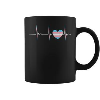 Transexual Heart Transgender Heartbeat Ekg Pulse Trans Pride Coffee Mug | Mazezy