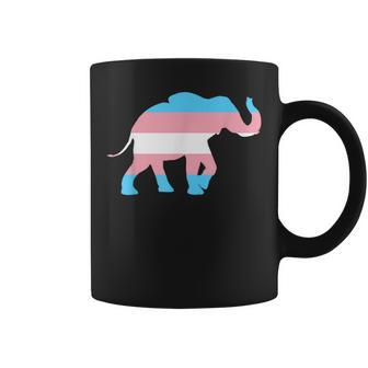 Transgender Elephant Trans Pride Flag Ftm Mtf Elephant Lover Coffee Mug | Mazezy
