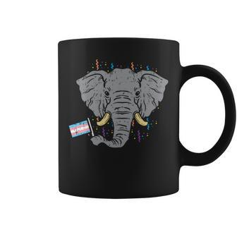 Transgender Flag Elephant Lgbt Trans Pride Stuff Animal Coffee Mug | Mazezy