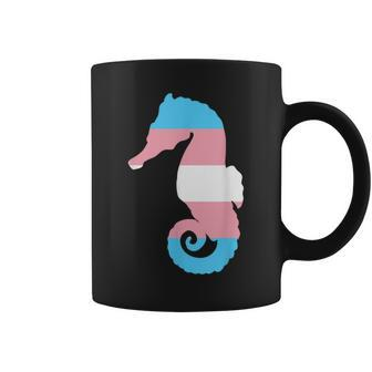 Transgender Flag Ftm Mtf Trans Pride Seahorse Lover Coffee Mug | Mazezy