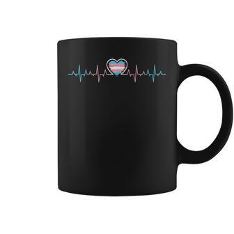 Transgender Heartbeat - Transgender Gift Trans Pride Outfit Coffee Mug | Mazezy