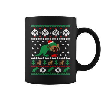 Trex Eating Reindeer Christmas Coffee Mug - Seseable