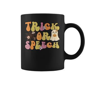 Trick Or Speech Retro Halloween Speech Pathology Assistant Coffee Mug - Monsterry DE