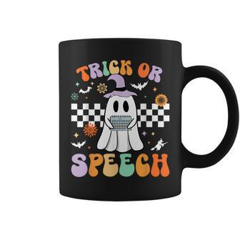 Trick Or Speech Retro Slp Halloween Speech Therapy Halloween Coffee Mug - Seseable