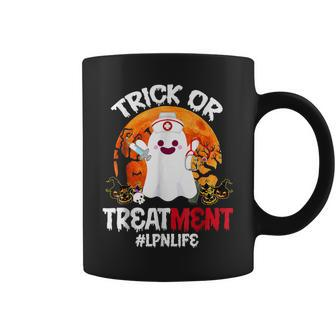 Trick Or Treatment Boo Ghost Lpn Life Nurse Halloween Coffee Mug | Mazezy