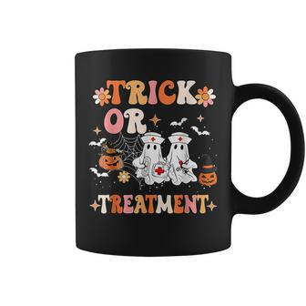 Trick Or Treatment Cute Ghost Paramedic Halloween Nurse Coffee Mug - Thegiftio UK