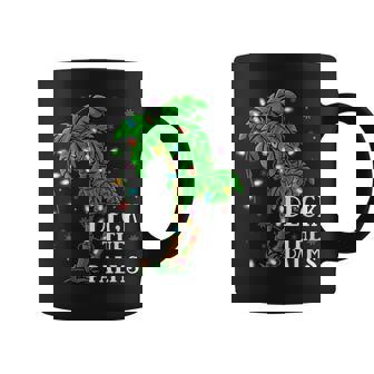Tropical Hawaiian Beach Xmas Lighting Palm Tree Christmas Coffee Mug - Thegiftio UK