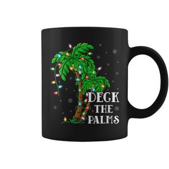 Tropical Hawaiian Beach Xmas Lighting Palm Tree Christmas Coffee Mug - Thegiftio UK