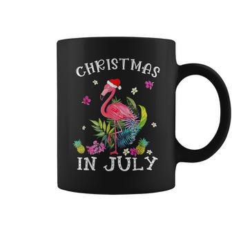 Tropical Pink Flamingo Christmas In July Summer Flamingo Funny Gifts Coffee Mug | Mazezy