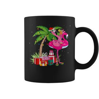 Tropical Pink Flamingo Christmas In July Summer Palm Tree Coffee Mug - Thegiftio UK