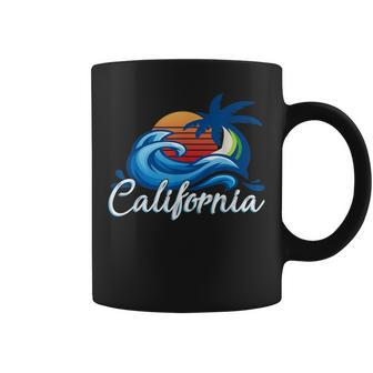 Tropical Sunset Cali Beach Waves Surfing Usa California Coffee Mug | Mazezy