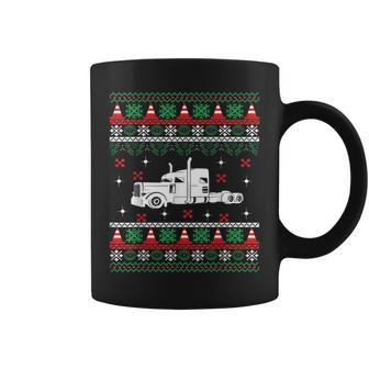Truck Driver Christmas Ugly Sweater Trucker Coffee Mug | Mazezy