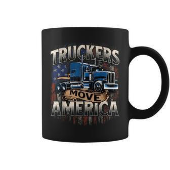 Truckers Move America - Semi Truck Driver Trucking Big Rig Coffee Mug - Thegiftio UK