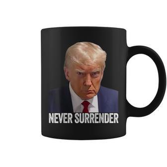 Trump Never Surrender Shot Free Trump Coffee Mug | Mazezy