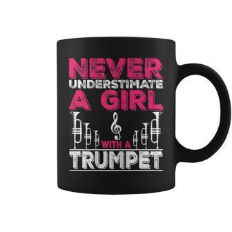 Trumpet Player Never Underestimate A Girl With A Trumpet Coffee Mug - Monsterry