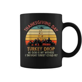 Turkey Drop Thanksgiving Gift Turkey Running Funny Running Funny Gifts Coffee Mug | Mazezy
