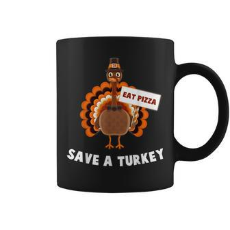 Turkey Eat Pizza Funny Thanksgiving Gift For Women Coffee Mug - Thegiftio UK