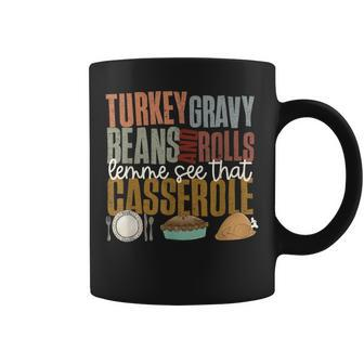 Turkey Gravy Beans Rolls Casserole Retro Thanksgiving Autumn Coffee Mug - Thegiftio UK