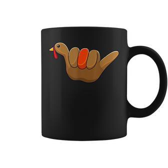 Turkey Hand Hang Loose Shaka Thanksgiving Hawaii Coffee Mug | Mazezy