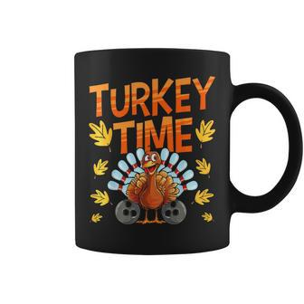 Turkey Time Bowl Bowling Strike Pin Sport Thanksgiving Boys Coffee Mug - Seseable