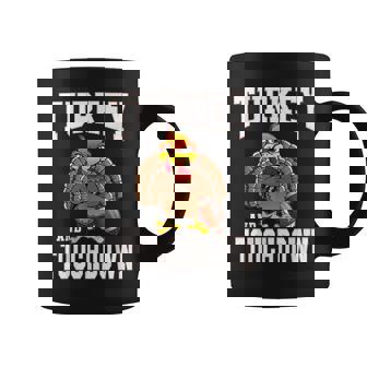 Turkey And Touchdowns Football Retro Thanksgiving Boys Coffee Mug - Thegiftio