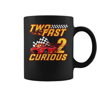 Two Fast 2 Curious 2Nd Birthday Decoration Party Boy Toddler Coffee Mug - Seseable